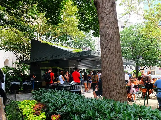 纽约公园精选 - 麦迪逊广场公园的Shake Shack