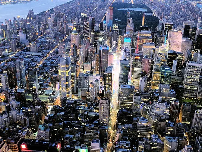 纽约夜间直升机观光之旅 - 时代广场