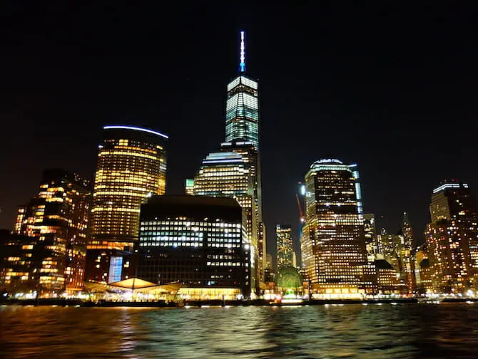 纽约哈德逊河游船晚餐 - 夜景