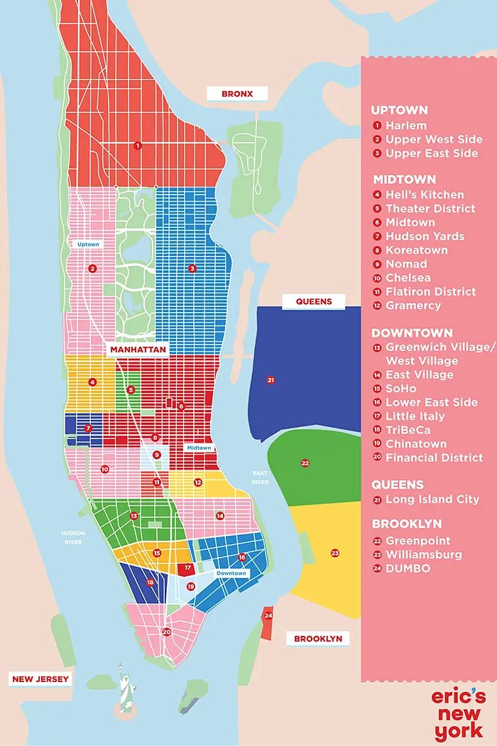 纽约各大区和街区 - 街区地图